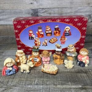 Nativity Scene Set Lot of 13 Treasured Times Hand Painted